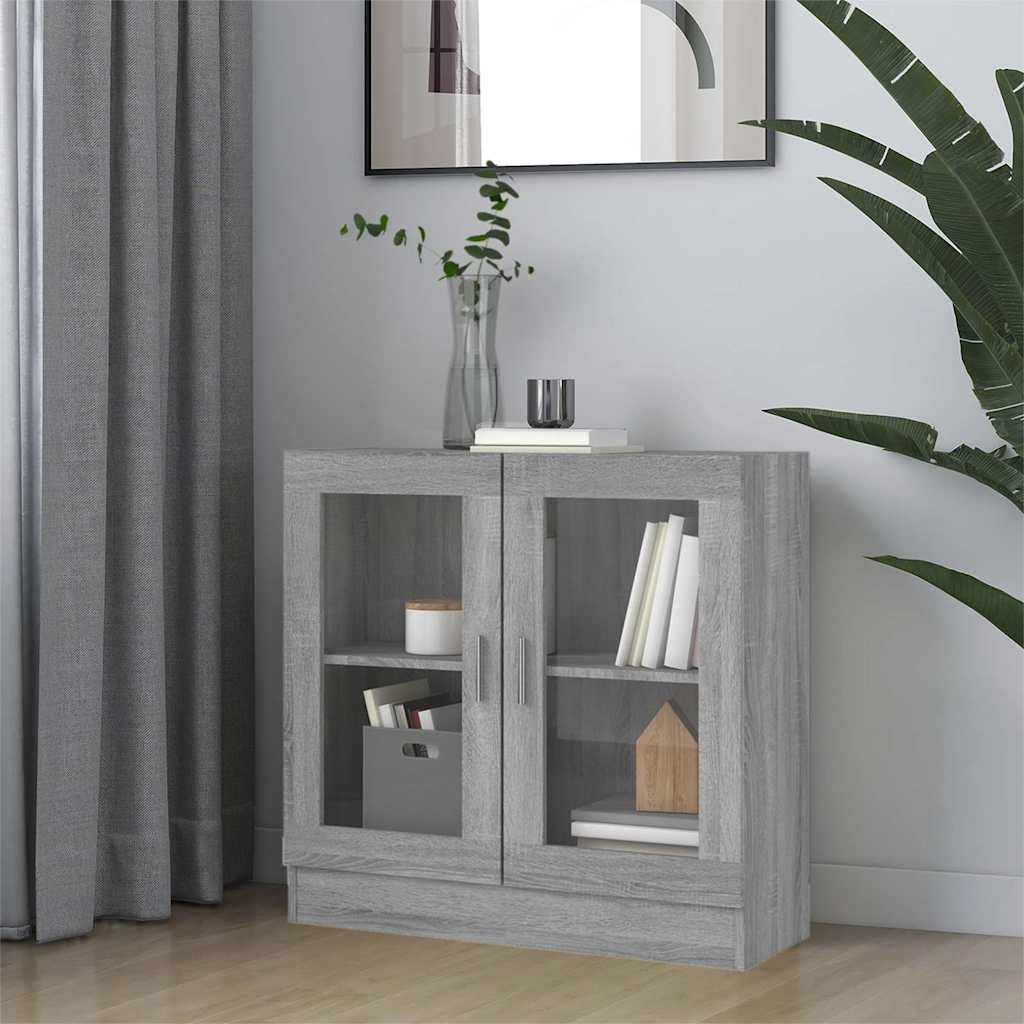vidaXL Vitrine Cabinet Grey Sonoma 82,5x30,5x80 cm Engineered Wood 1