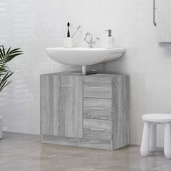vidaXL Sink Cabinet Grey Sonoma 63x30x54 cm Engineered Wood 1