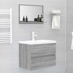 vidaXL Bathroom Mirror Grey Sonoma 60x10.5x37 cm Engineered Wood 5