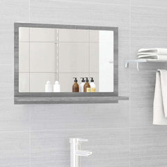vidaXL Bathroom Mirror Grey Sonoma 60x10.5x37 cm Engineered Wood 1