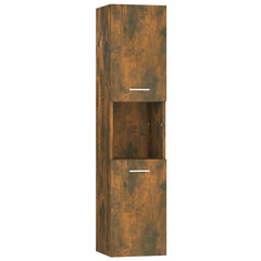 vidaXL Bathroom Cabinet Smoked Oak 30x30x130 cm Engineered Wood 2