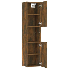 vidaXL Bathroom Cabinet Smoked Oak 30x30x130 cm Engineered Wood 6