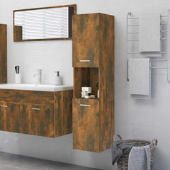 vidaXL Bathroom Cabinet Smoked Oak 30x30x130 cm Engineered Wood 1