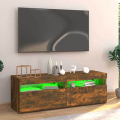 TV Cabinet with LED Lights 120x35x40 cm Smoked oak