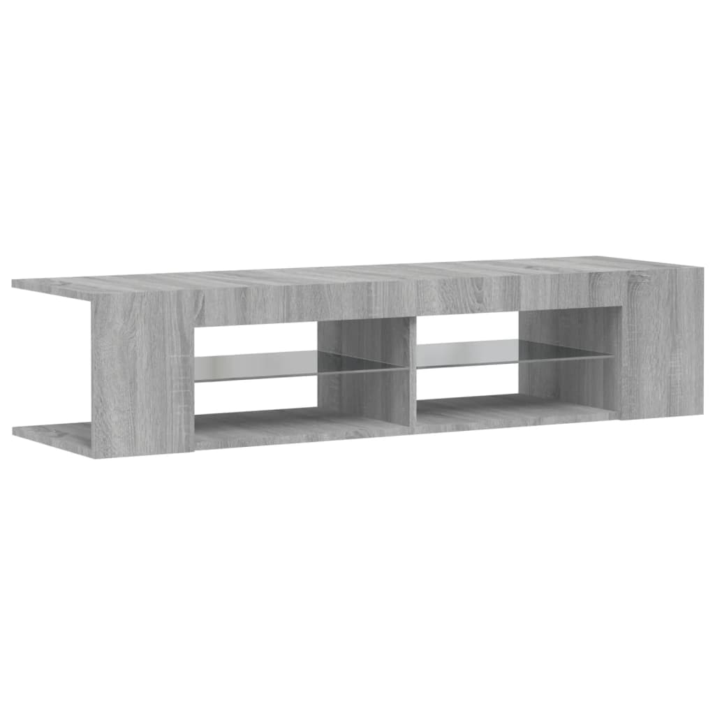 vidaXL TV Cabinet with LED Lights Grey Sonoma 135x39x30 cm 3