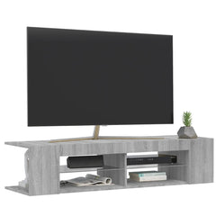 vidaXL TV Cabinet with LED Lights Grey Sonoma 135x39x30 cm 6