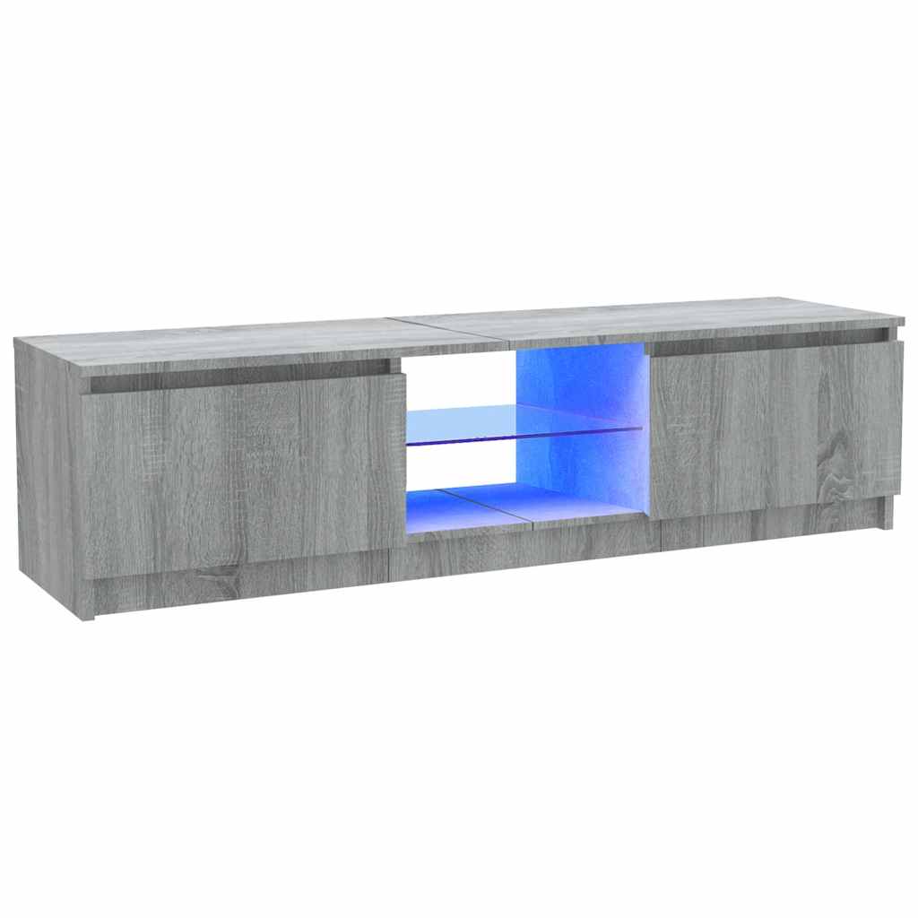 vidaXL TV Cabinet with LED Lights Grey Sonoma 120x30x36 cm 2