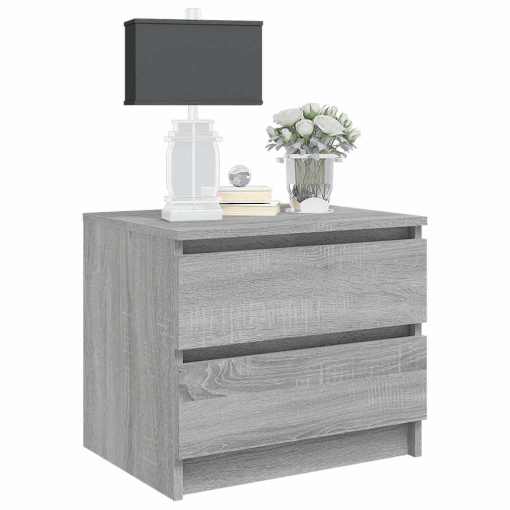 vidaXL Bed Cabinet Grey Sonoma 50x39x43,5 cm Engineered Wood 5