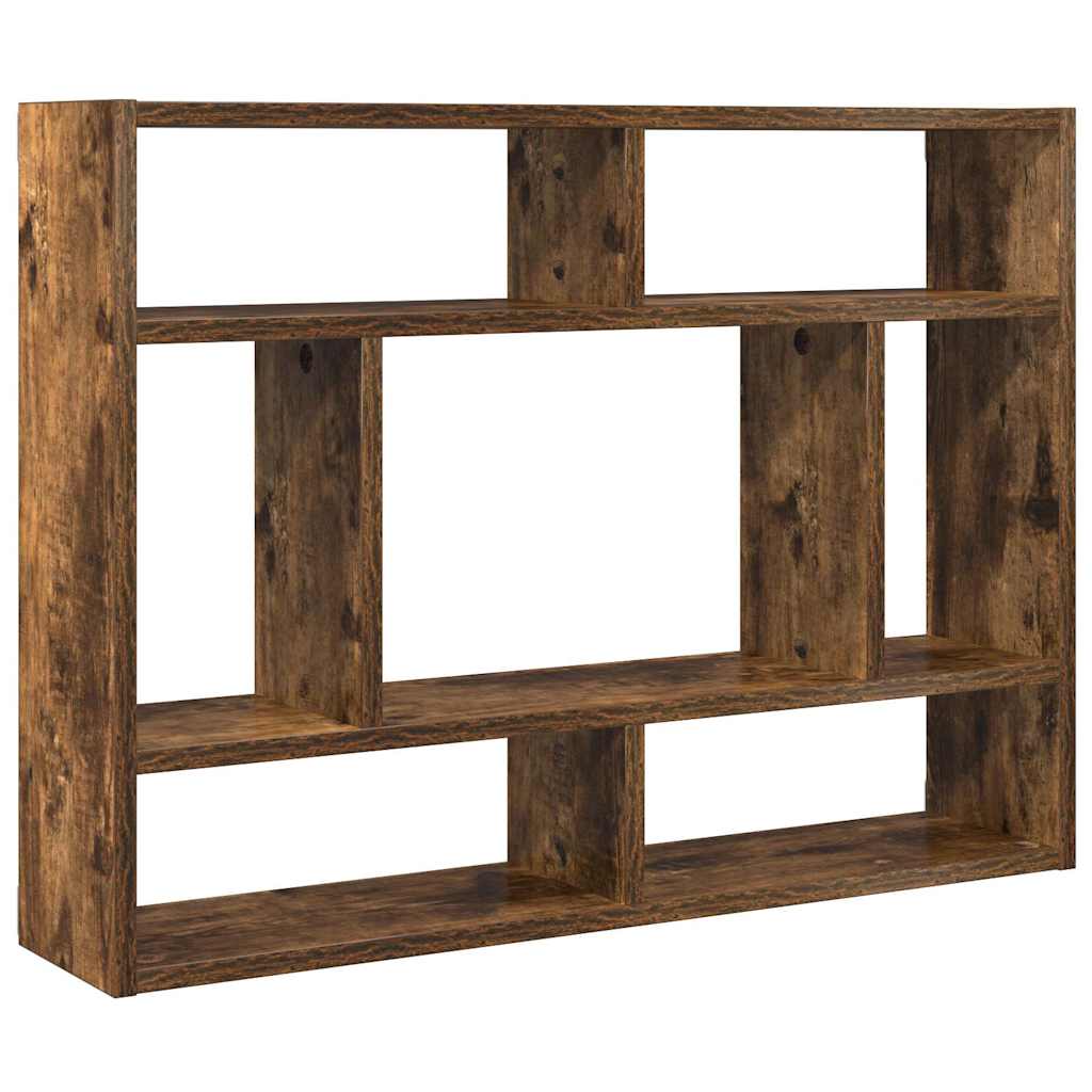 vidaXL Wall Shelf Smoked Oak 75x16x55 cm Engineered Wood 2