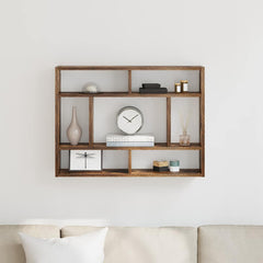 vidaXL Wall Shelf Smoked Oak 75x16x55 cm Engineered Wood 3
