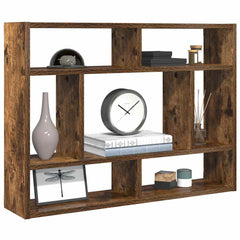vidaXL Wall Shelf Smoked Oak 75x16x55 cm Engineered Wood 4