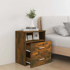 815858 vidaXL Bed Cabinet Smoked Oak 50x32x60 cm 3