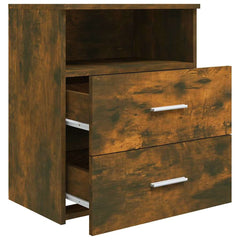 815858 vidaXL Bed Cabinet Smoked Oak 50x32x60 cm 5
