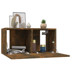 vidaXL Hanging TV Cabinet Smoked Oak 60x30x30 cm Engineered Wood 3