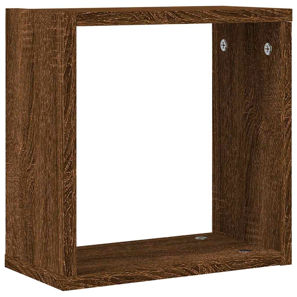 vidaXL Wall Cube Shelves 4 pcs Brown Oak 30x15x30 cm 5