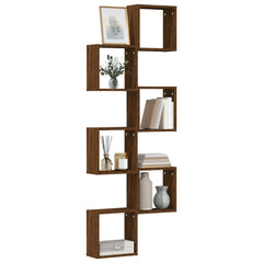 Wall Cube Shelves 6 pcs Height 30 cm Brown oak