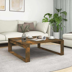 vidaXL Coffee Table Smoked Oak 100x100x35 cm Engineered Wood 1