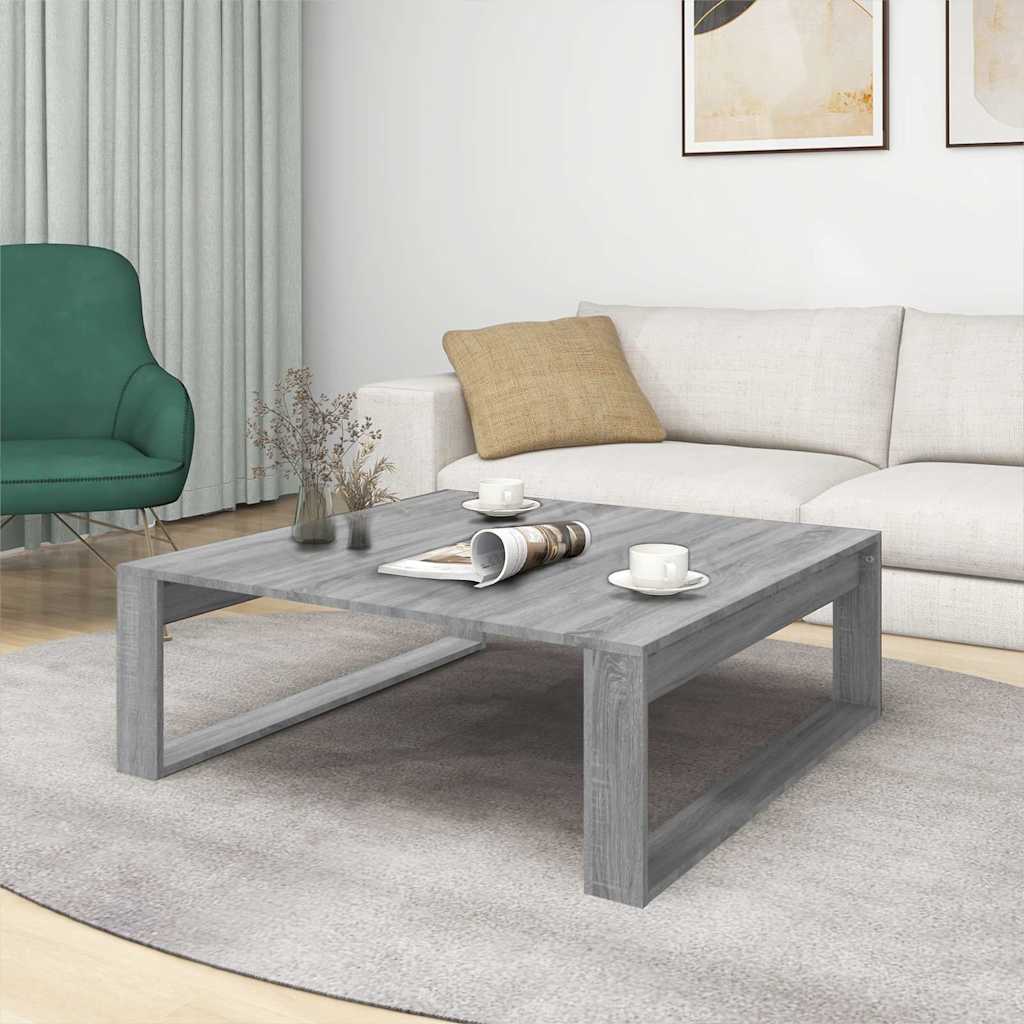vidaXL Coffee Table Grey Sonoma 100x100x35 cm Engineered Wood 3