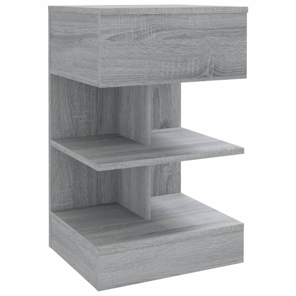 vidaXL Bedside Cabinet Grey Sonoma 40x35x65 cm Engineered Wood 2