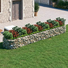 vidaXL Gabion Raised Bed Galvanised Iron 500x100x50 cm 1