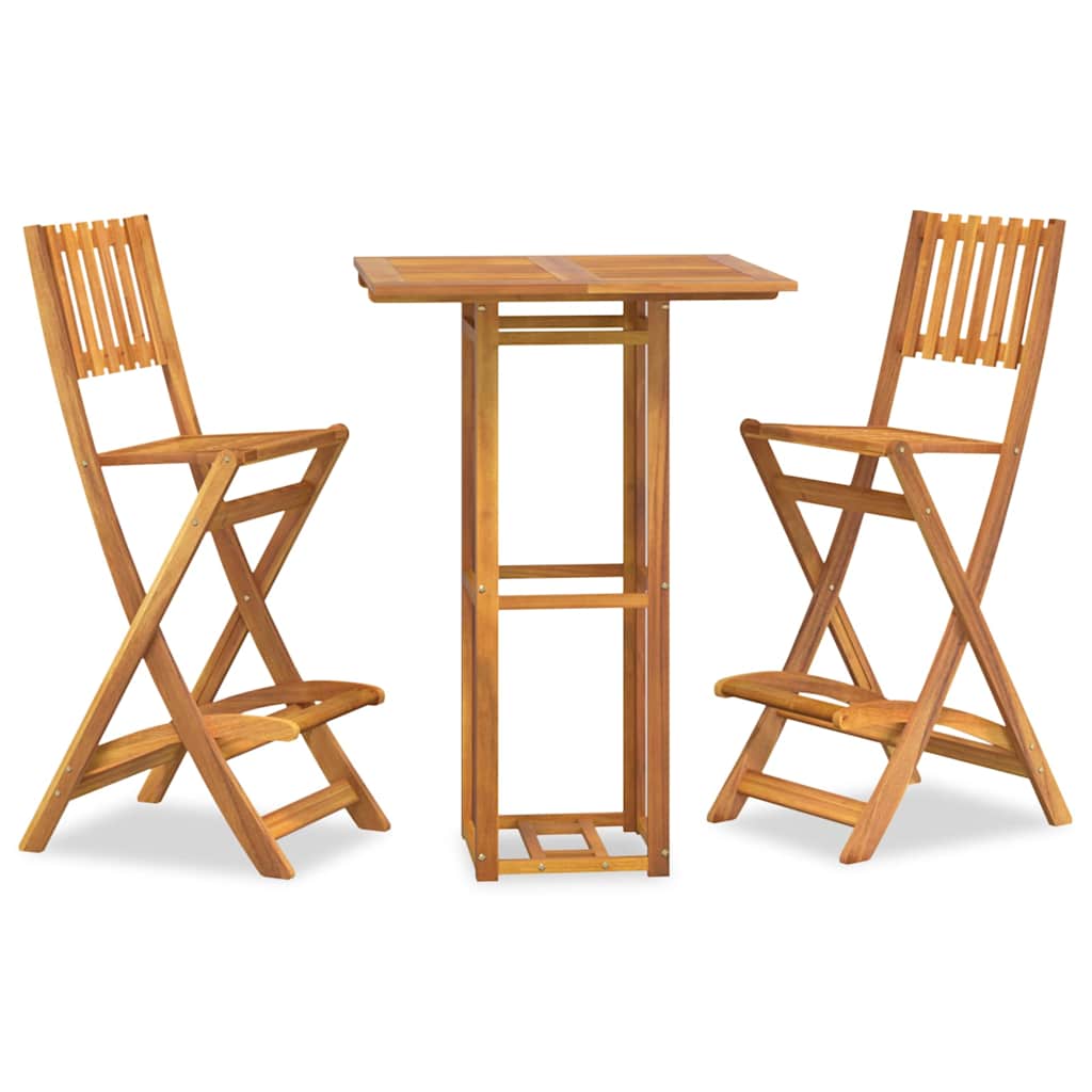 3 Piece Outdoor Bar Set Solid Wood Acacia 2