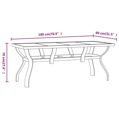 9 Piece Garden Dining Set Grey and Black