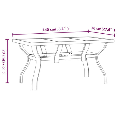 5 Piece Garden Dining Set Grey and Black