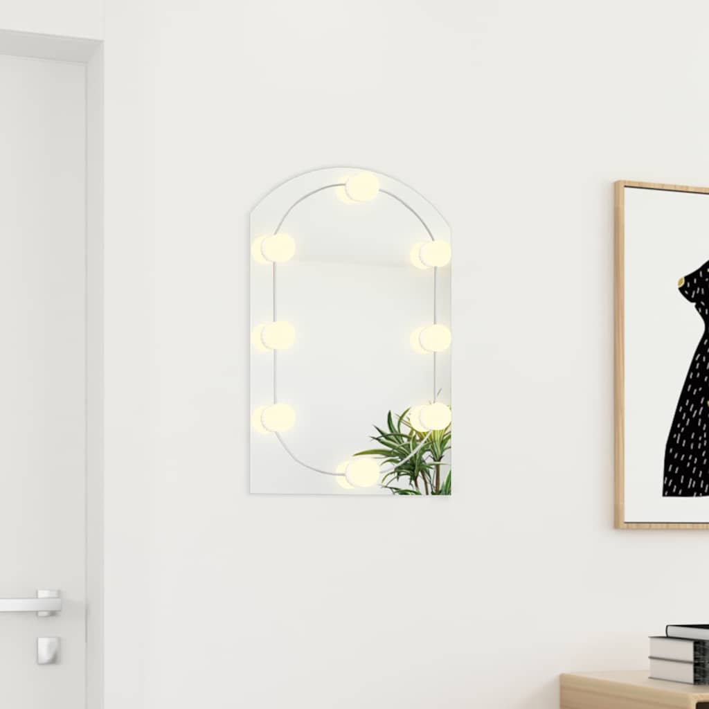 vidaXL Mirror With Led Light | Silver | Glass | Medium | Mirror With LED Light 3