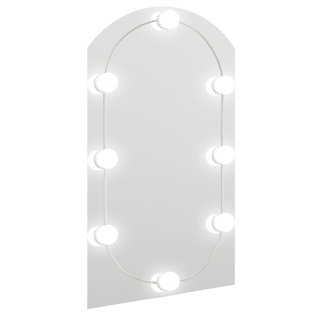 vidaXL LED Light Mirror | Silver | Glass | 70 x 40 cm | Wall Mirror 2