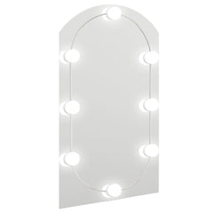 vidaXL LED Light Mirror | Silver | Glass | 70 x 40 cm | Wall Mirror 2