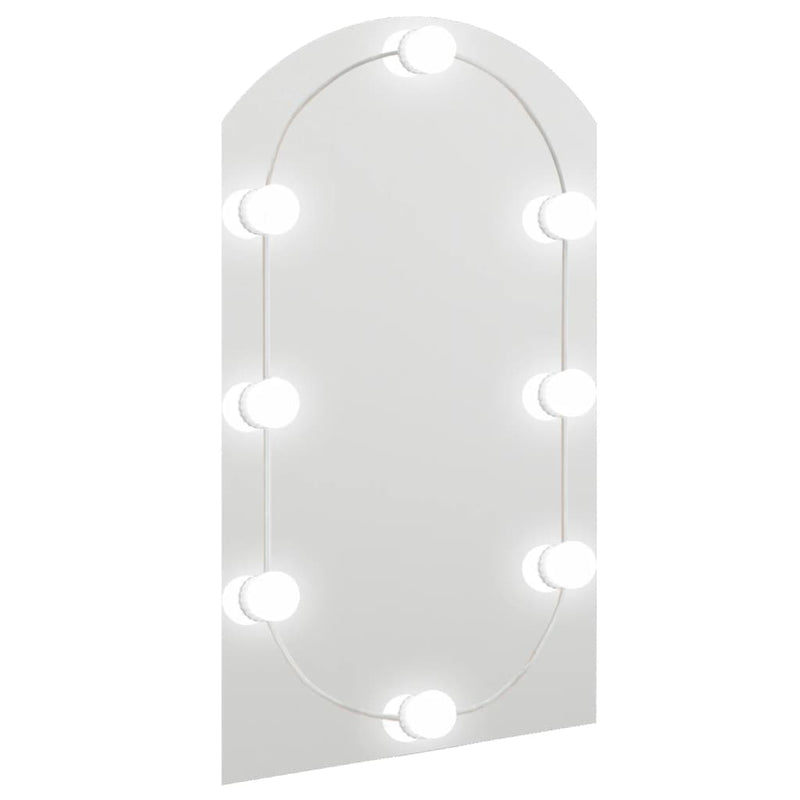 Mirror with LED Lights 70x40 cm Glass Arch