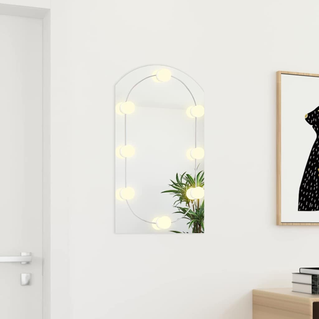 vidaXL LED Light Mirror | Silver | Glass | 70 x 40 cm | Wall Mirror 3