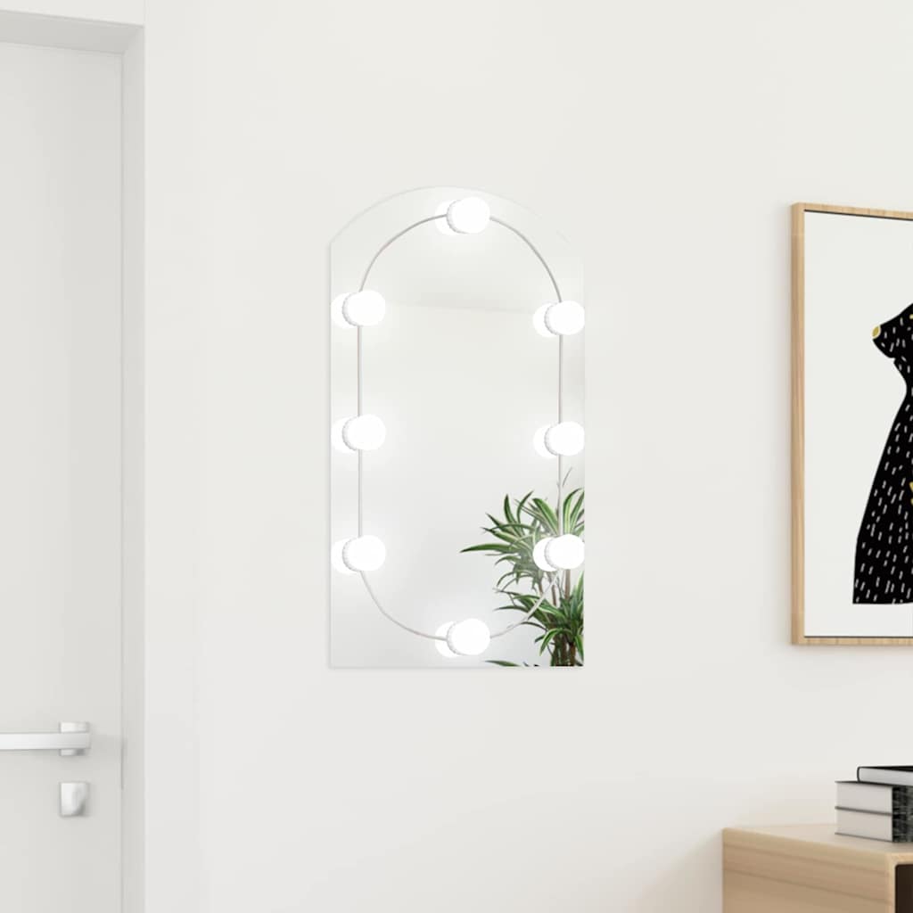vidaXL LED Light Mirror | Silver | Glass | 70 x 40 cm | Wall Mirror 1