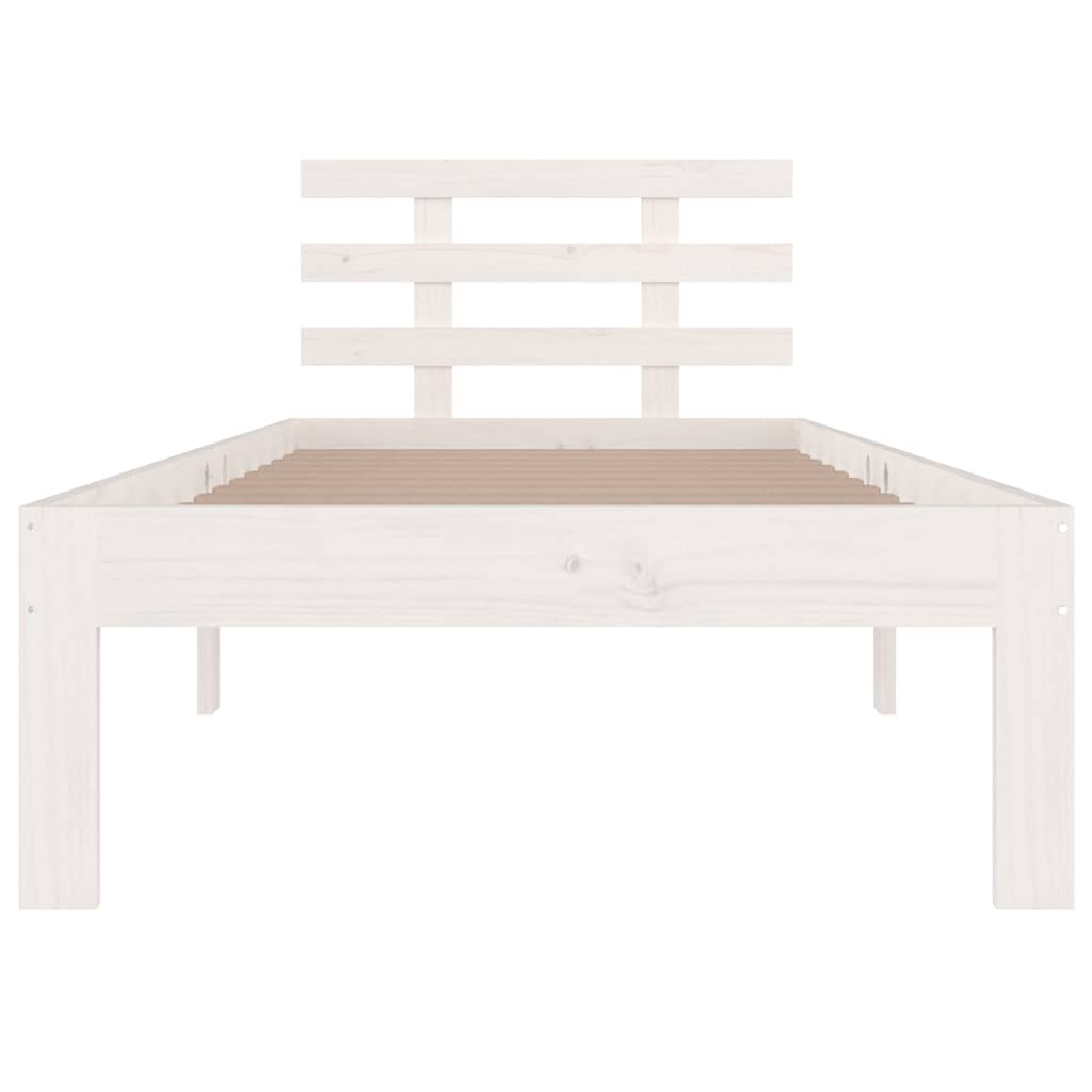 Bed Frame without Mattress Solid Wood Length 200 cm White 90 cm