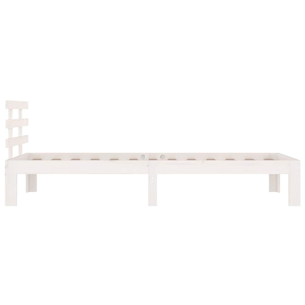 vidaXL Bed Frame without Mattress White Solid Wood 90x200 cm 5