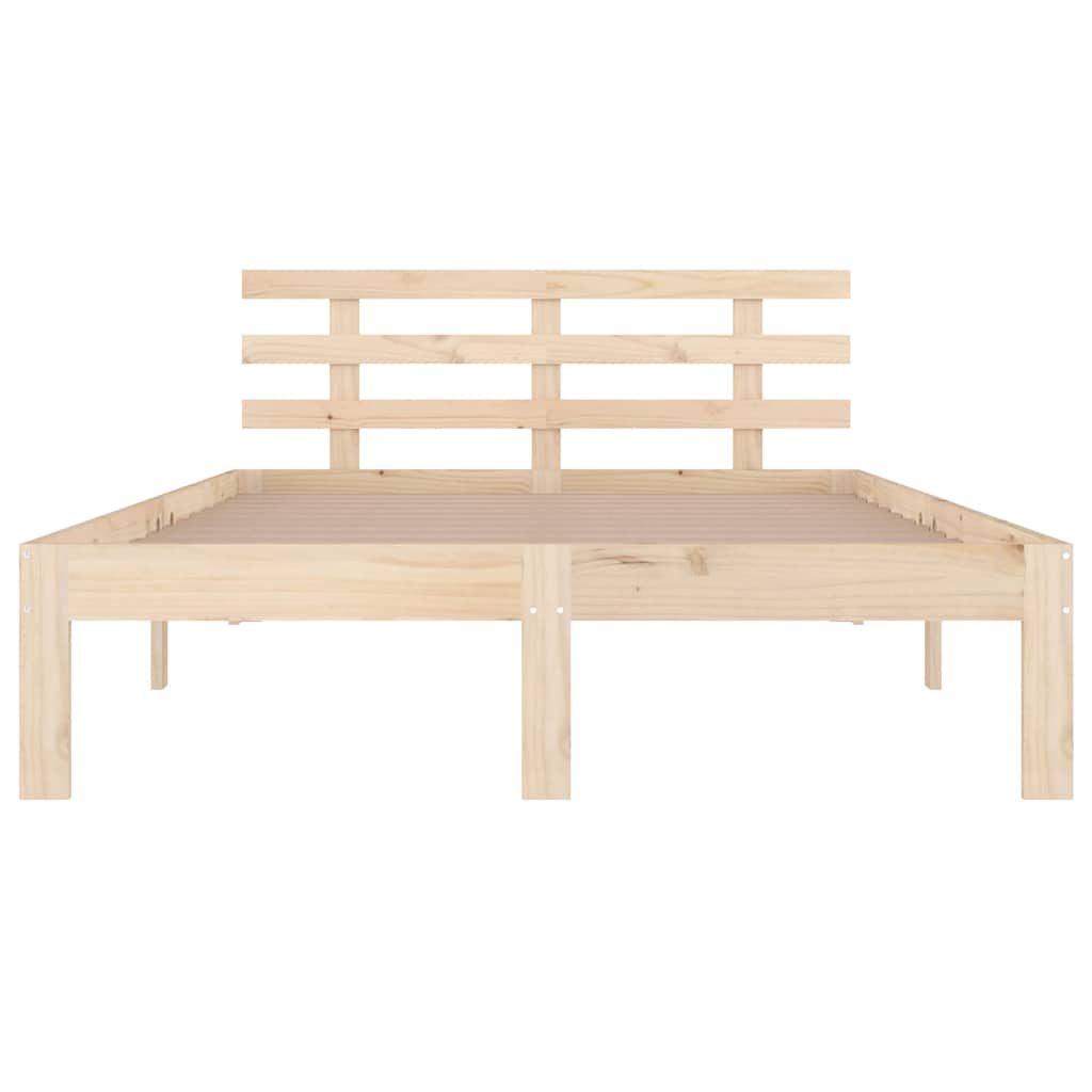 Bed Frame without Mattress Solid Wood Length 200 cm Natural 180 cm