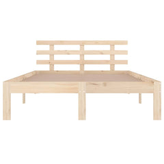 Bed Frame without Mattress Solid Wood Length 200 cm Natural 180 cm