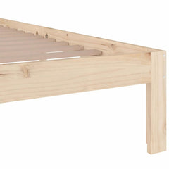 Bed Frame without Mattress Solid Wood Length 200 cm Natural 180 cm