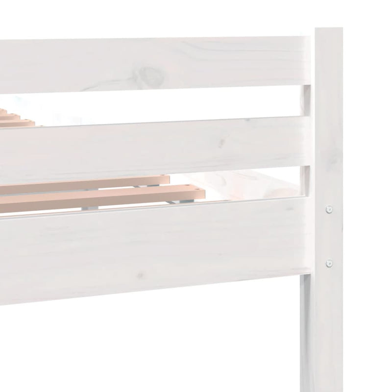 Bed Frame White Solid Wood 75x190 cm Small Single