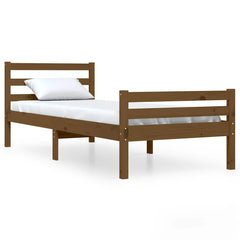 vidaXL Bed Frame | Honey brown | Solid pine wood, Plywood | Small Single 2