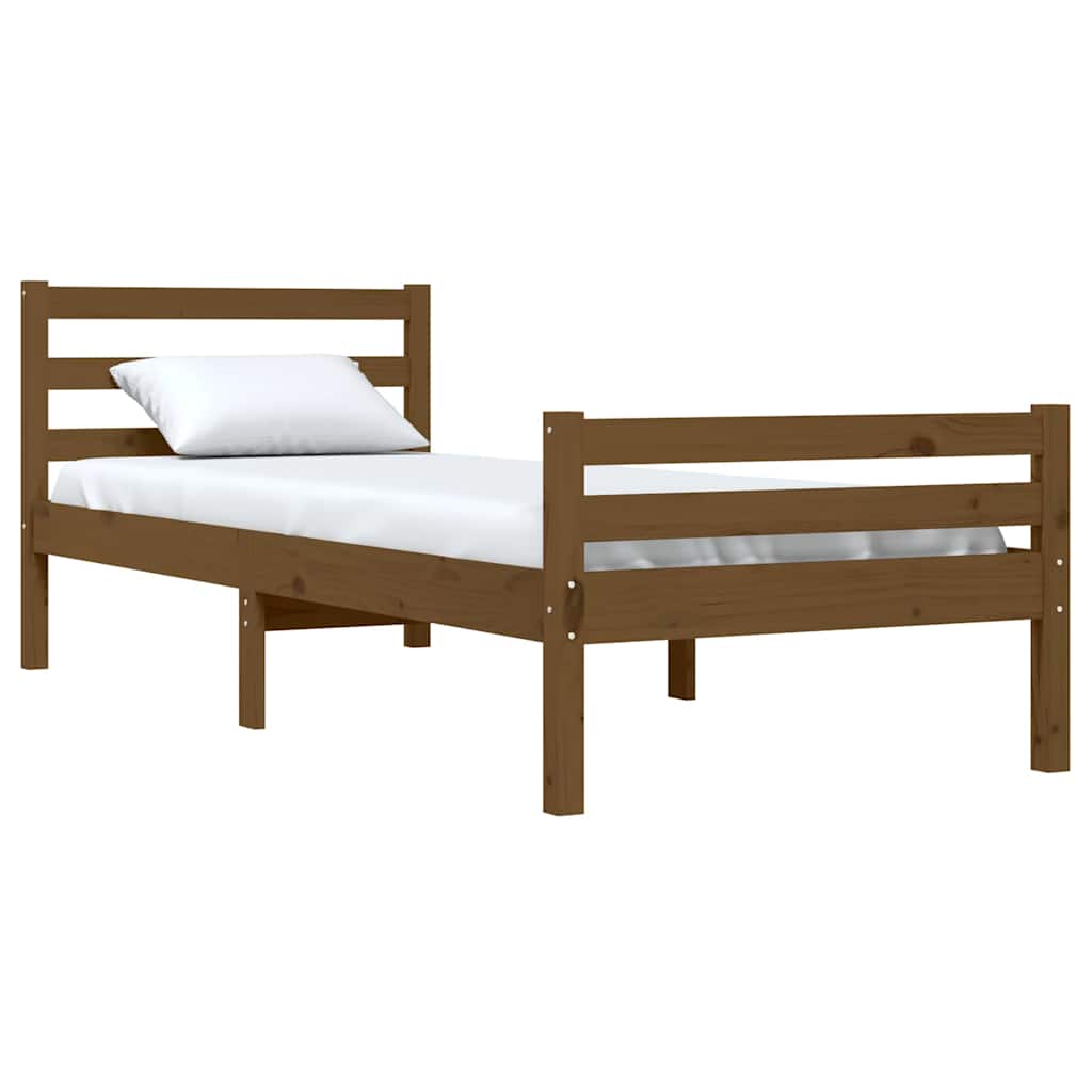 Bed Frame without Mattress Solid Wood Length 190 cm Honey brown 75 cm
