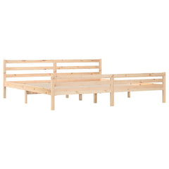 vidaXL Bed Frame | Natural wood | Solid pine wood | 200x200 cm | Bed Frame 4