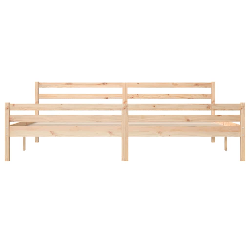 vidaXL Bed Frame | Natural wood | Solid pine wood | 200x200 cm | Bed Frame 5