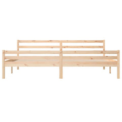 vidaXL Bed Frame | Natural wood | Solid pine wood | 200x200 cm | Bed Frame 5