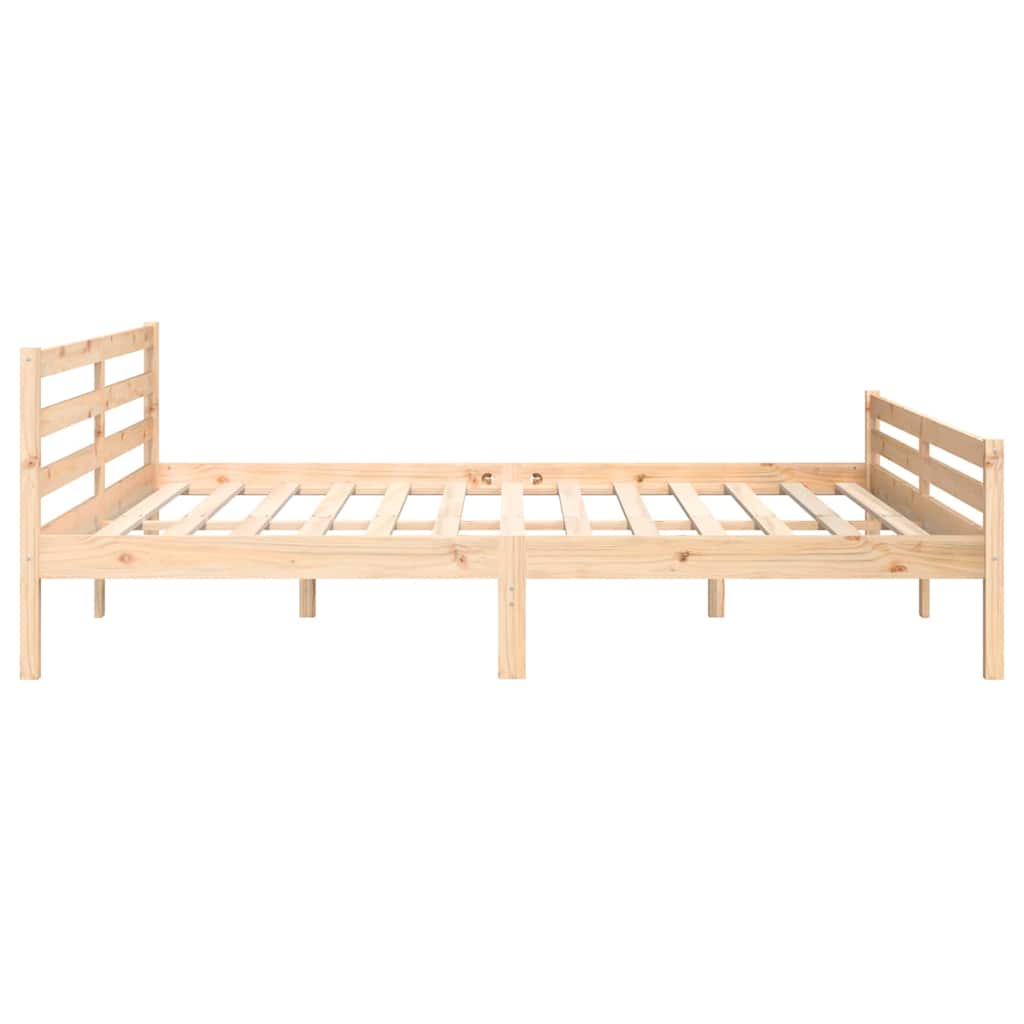 vidaXL Bed Frame | Natural wood | Solid pine wood | 200x200 cm | Bed Frame 6