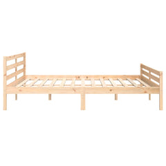 vidaXL Bed Frame | Natural wood | Solid pine wood | 200x200 cm | Bed Frame 6