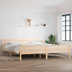 vidaXL Bed Frame | Natural wood | Solid pine wood | 200x200 cm | Bed Frame 1