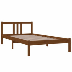 Bed Frame without Mattress Solid Wood Length 200 cm Honey brown 100 cm