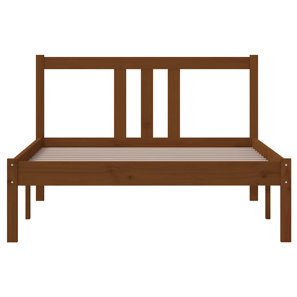 Bed Frame without Mattress Solid Wood Length 200 cm Honey brown 100 cm