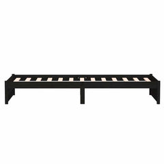 vidaXL Bed Frame without Mattress Black Solid Wood 75x190 cm 6